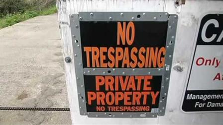 Private Property, No Trespassing sign