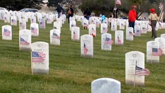 Flags at Memorial Day event in San Bruno