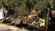 Bus accident on I-280 in Portola Valley