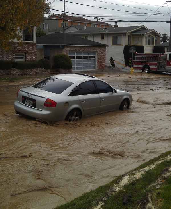 Water main break in South San Francisco