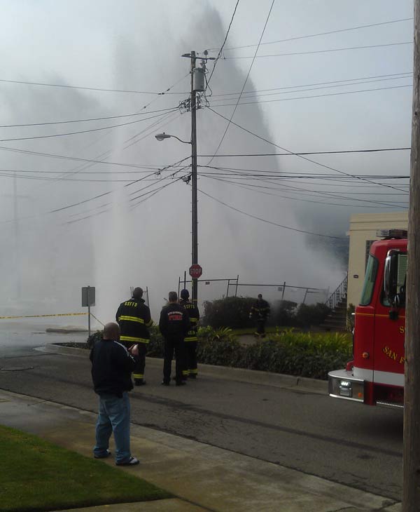 Water main break in South San Francisco