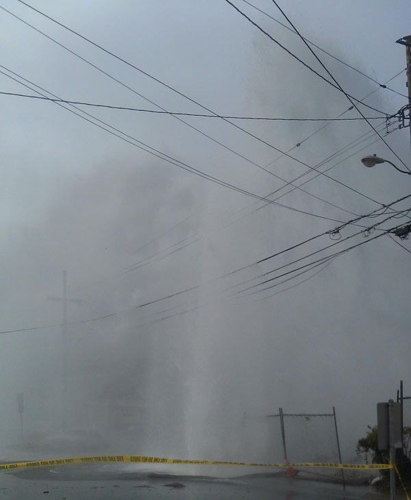 Water main break in South San Francisco