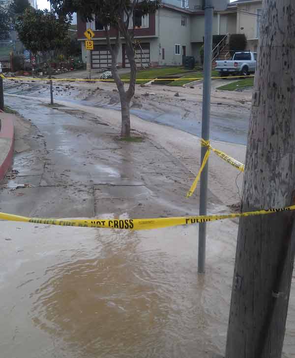 Water main break in South San Francisco