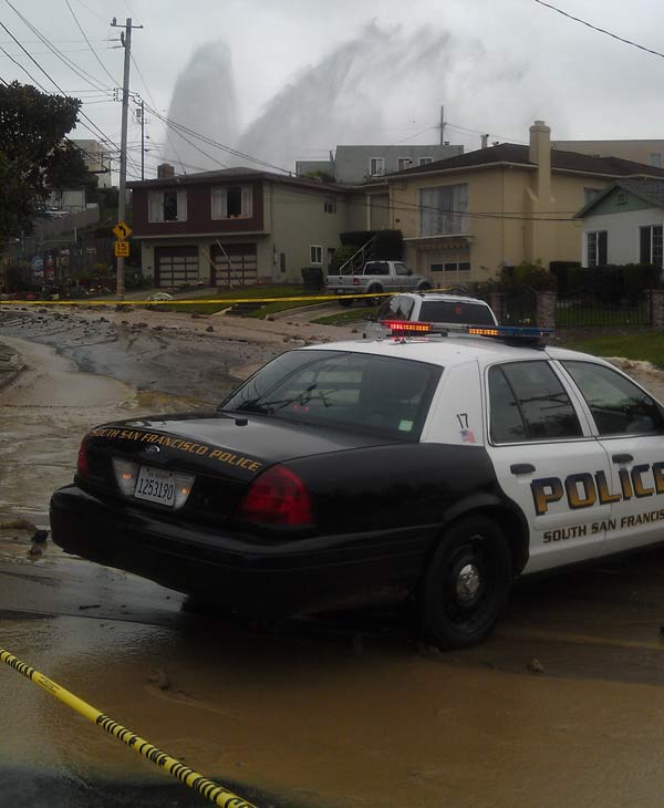 Water main break in South San Francisco