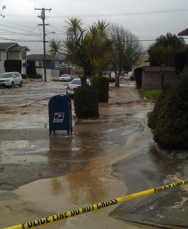Water main break in South San Francisco