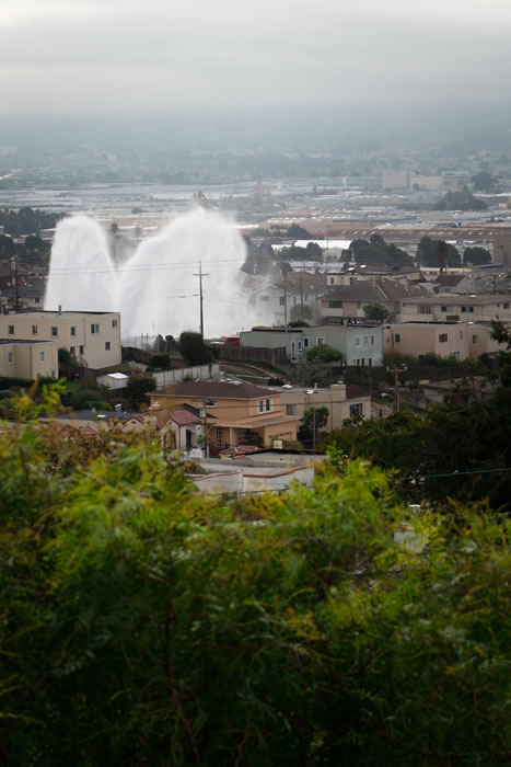 Water main break in South San Francisco