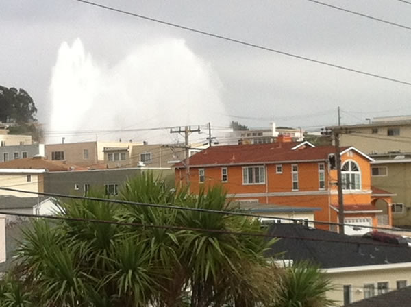 Water main break in South San Francisco