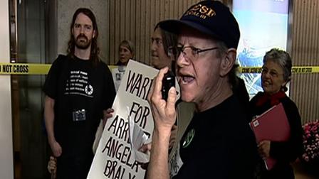 A group marched to the offices of Anthem Blue Cross in San Francisco.