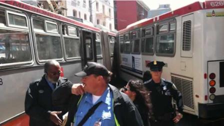 Two Muni buses ended up colliding on Saturday in San Franciscos Chinatown