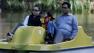 Visitors ride the paddle boats on Stow Lake at Golden Gate Park in San Francisco.