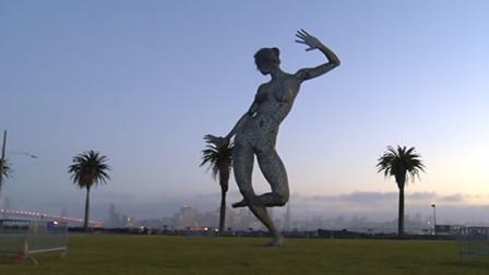 40-foot dancing woman sculpture