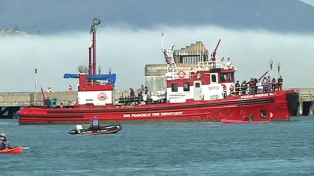 San Francisco firefighters swam to Alcatraz