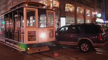 SUV hit a cable car