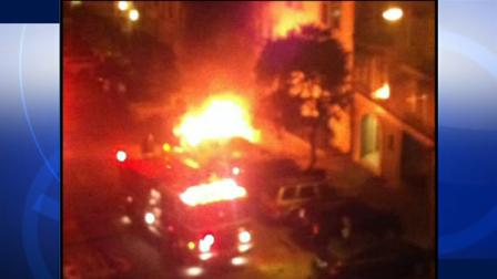 Car explosion in Russian Hill