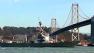 Fleet Week boat under Bay Bridge