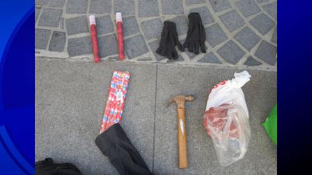 Items confiscated from protesters by SF police