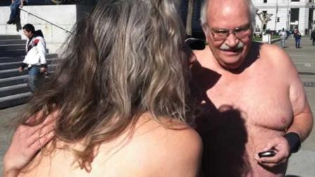 Nudity ban protesters strip despite cold weather