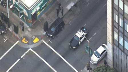 San Francisco Police car near the Federal Building.