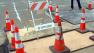 Cones around an area affected by a water main break in San Franciscos West Portal neighborhood.