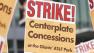 Centerplate concession workers picket outside of AT&T Park before a baseball game between the San Francisco Giants and the Colorado Rockies