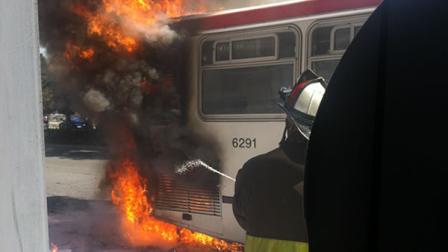 Muni bus catches fire in San Franciscos Outer Richmond District