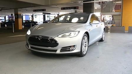 A Tesla Model S sports sedan.