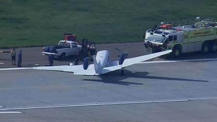 A disabled small plane is blocking the main departure runway at Mineta San Jose International Airport.