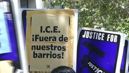 Workers rally in San Jose.