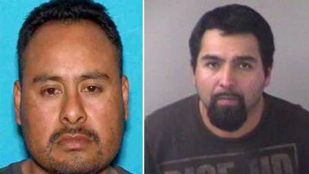 Morgan Hill rape suspects pictured left to right - Eladio Cruz Facio and Roberto Andres Lopez.
