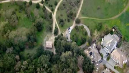 Aerial view of location where man was stabbed to death in Almaden Valley