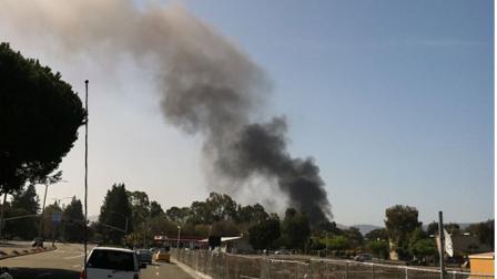 Fire at a commercial building in Sunnyvale
