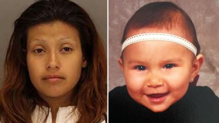 Karla Hernandez (left) has been arrested in connection with the kidnapping of 11-month old Gabriella Quintero (right) who was sitting in a car when it was stolen.
