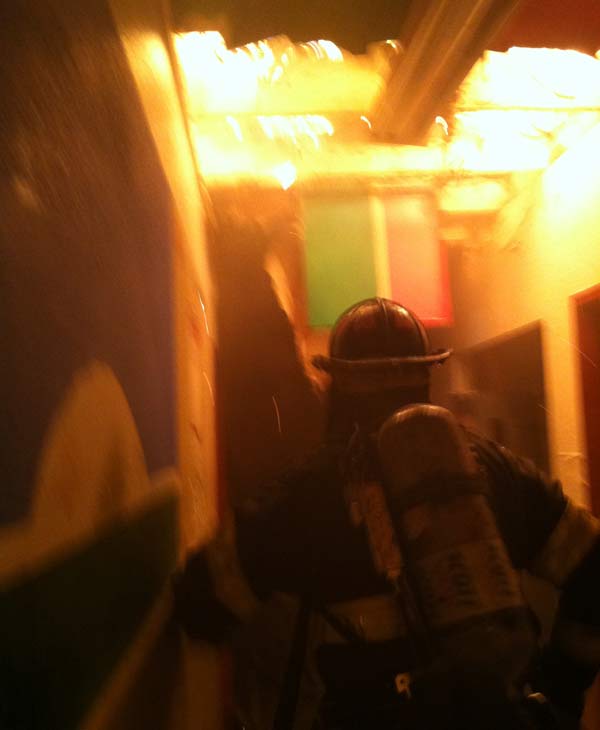 Interior of the fire at the Kappa Sigma...