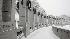 Snow drifts pile up at the World War II National...