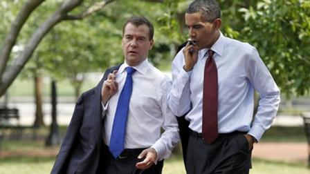President Barack Obama and Russian President Dmitry Medvedev