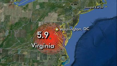 East Coast earthquake graphic
