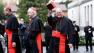 From left, US Cardinals Roger Mahony, Edwin OBrien and Timothy Dolan leave the North American College to go to the Vaticans Domus Sanctae Martae, the Vatican hotel where the cardinals stay during the conclave, in Rome, Tuesday March 12, 2013.