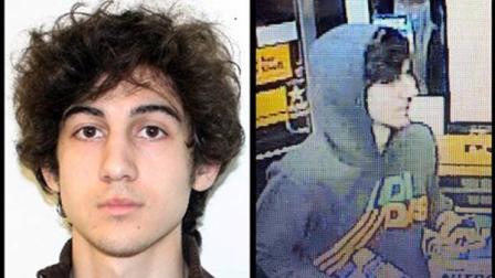 This combination of photos provided on Friday, April 19, 2013 by the Federal Bureau of Investigation, left, and the Boston Regional Intelligence Center, right, shows a suspect that officials have identified as Dzhokhar Tsarnaev.
