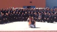 Hundreds of police officers attended the kindergarten graduation of a little girl whose father was killed in the line of duty.
