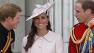 Britains Prince Harry, left, Kate, Duchess of Cambridge, center, and Prince William, on the balcony of Buckingham Palace, during the Trooping The Colour parade, in London, Saturday, June 15, 2013. (AP Photo/Sang Tan)