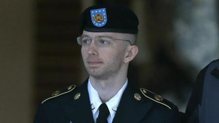 Army Pfc. Bradley Manning is escorted to a security vehicle outside of a courthouse in Fort Meade, Md., Monday, July 29, 2013, after the third day of deliberations in his court martial. Manning faces charges including aiding the enemy, espionage, computer fraud and theft for admittedly sending hundreds of thousands of classified documents and some battlefield video to the anti-secrecy website WikiLeaks while working as an intelligence analyst in Iraq. (AP Photo/Patrick Semansky)