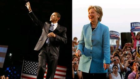 Barack Obama and Hillary Clinton
