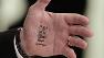 White House Press Secretary Robert Gibbs reads the words Eggs, Milk, Bread (crossed out), Hope, and Change written in marker on his hand as he briefs reporters, Tuesday, Feb. 9, 2010.
