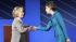 Democratic Sen. Barbara Boxer shakes hands with Republican Carly Fiorina