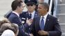 President Obama, right, shakes hands with San Francisco Mayor Gavin Newsom, left, after arriving in San Francisco, Thursday, Oct. 21, 2010, for fund raising events. Newsom is running for California Lt. Gov. (AP Photo/Paul Sakuma)