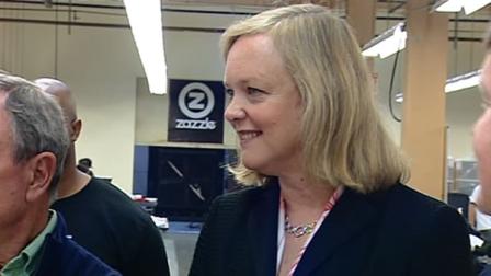 Meg Whitman visited company Zazzle in the Silicon Valley, which makes custom t-shirts and other items.