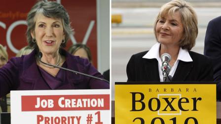 Democratic Sen. Barbara Boxer is leading Republican challenger Carly Fiorina in a Field Poll.