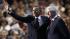 Obama follows barn-burning speech from Clinton :: President Barack Obama waves after Former President Bill Clinton