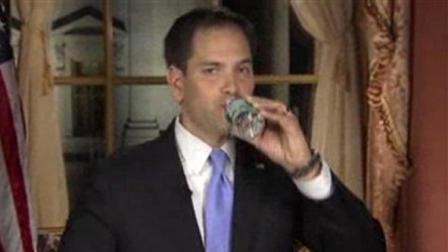 In this frame grab from video, Florida Sen. Marco Rubio takes a sip of water during his Republican response to President Barack Obamas State of the Union address, Tuesday, Feb. 12, 2013, in Washington. (AP Photo/Pool)