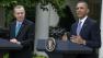President Barack Obama, accompanied by Turkish Prime Minister Recep Tayyip Erdogan gestures during their joint news conference, Thursday, May 16, 2013